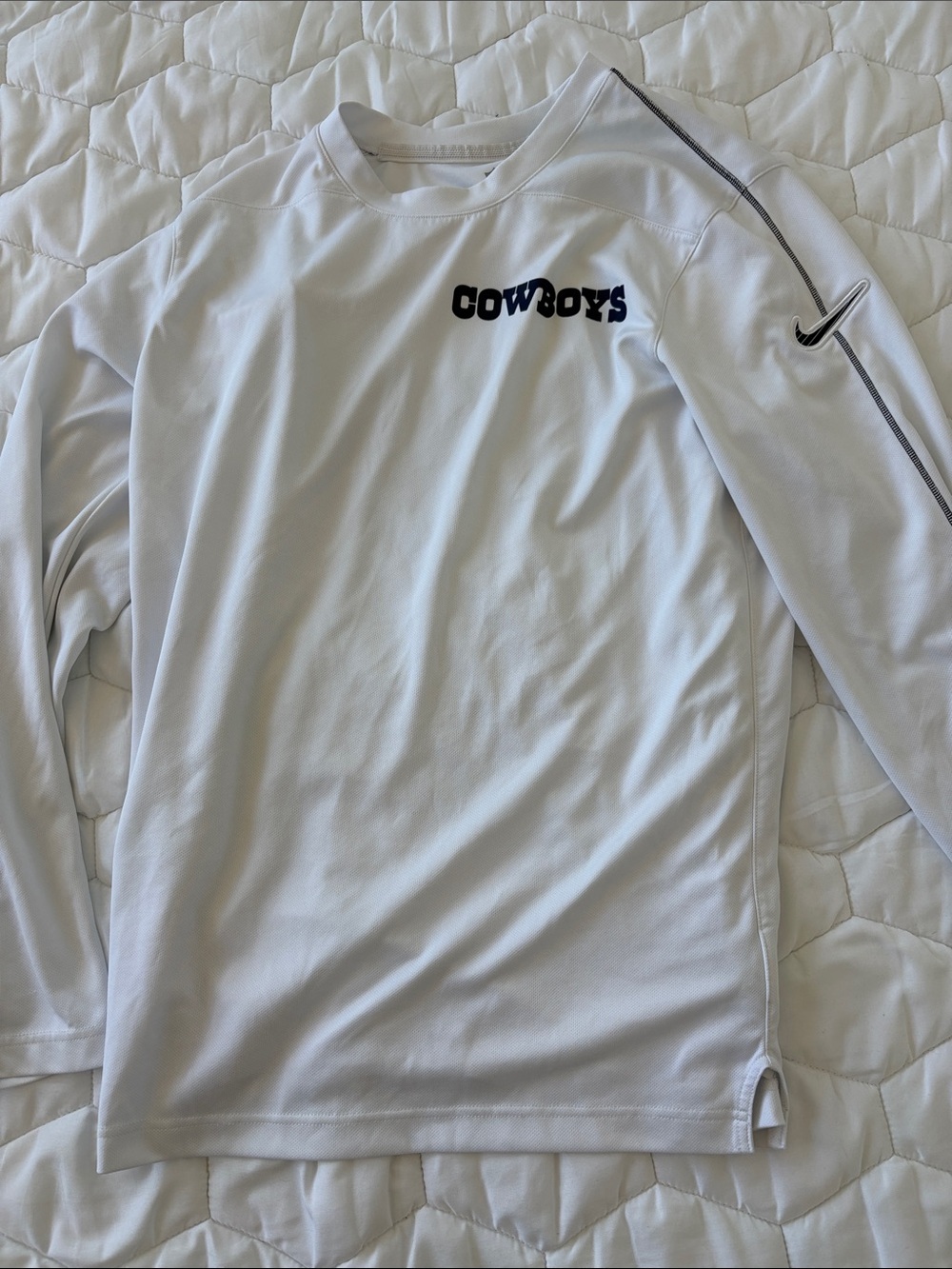 Nike White Cowboys Long-Sleeve Performance Tee